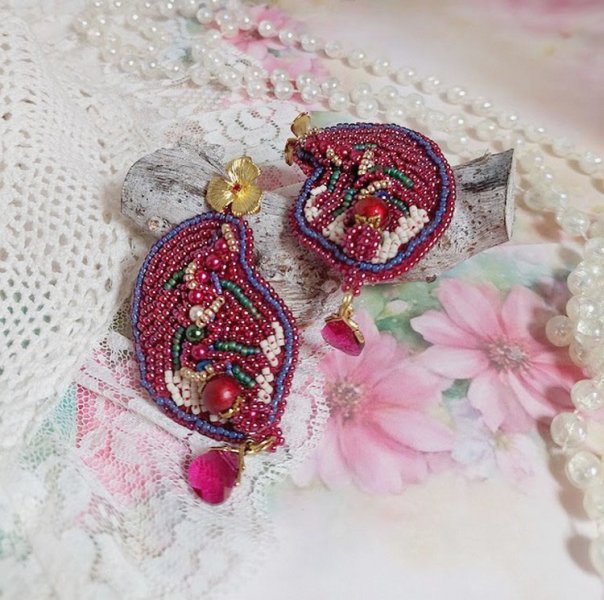BO Enchantement d'Automne bordado con cristales Swarovski, perlas y rocallas