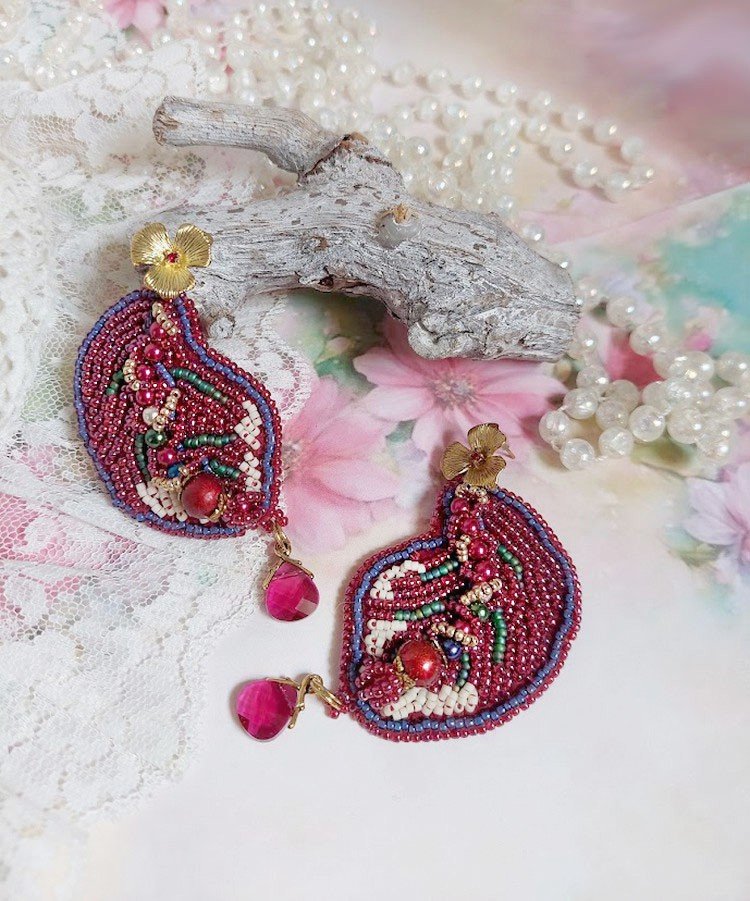 BO Enchantement d'Automne bordado con cristales Swarovski, perlas y rocallas
