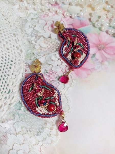 BO Enchantement d'Automne bordado con cristales Swarovski, perlas y rocallas