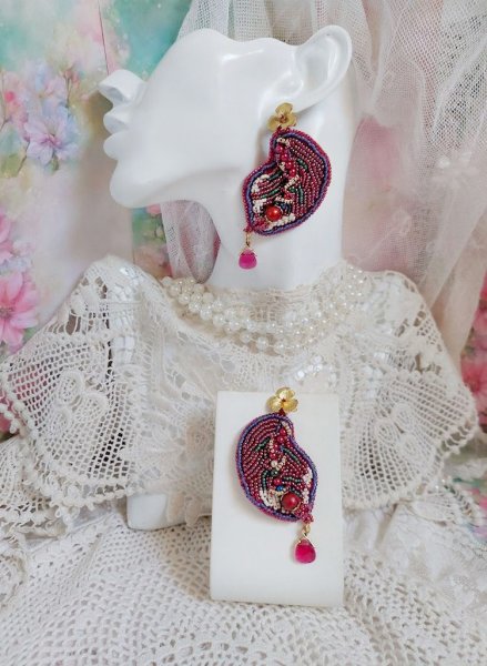 BO Enchantement d'Automne bordado con cristales Swarovski, perlas y rocallas