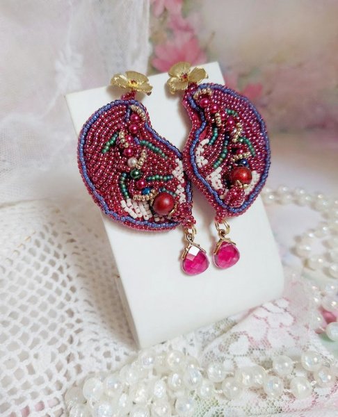 BO Enchantement d'Automne bordado con cristales Swarovski, perlas y rocallas