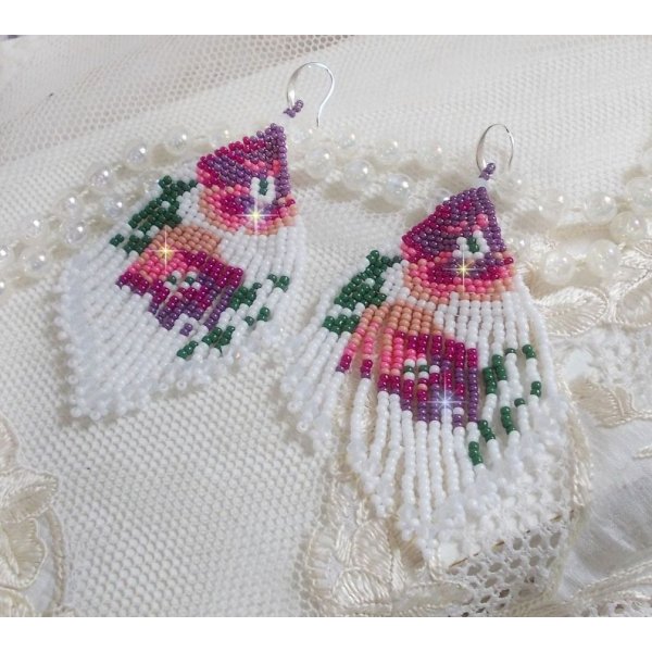 BO Flores de cerezo creadas con Blanco opaco, Rosa en varios tonos, Verde con Toupies