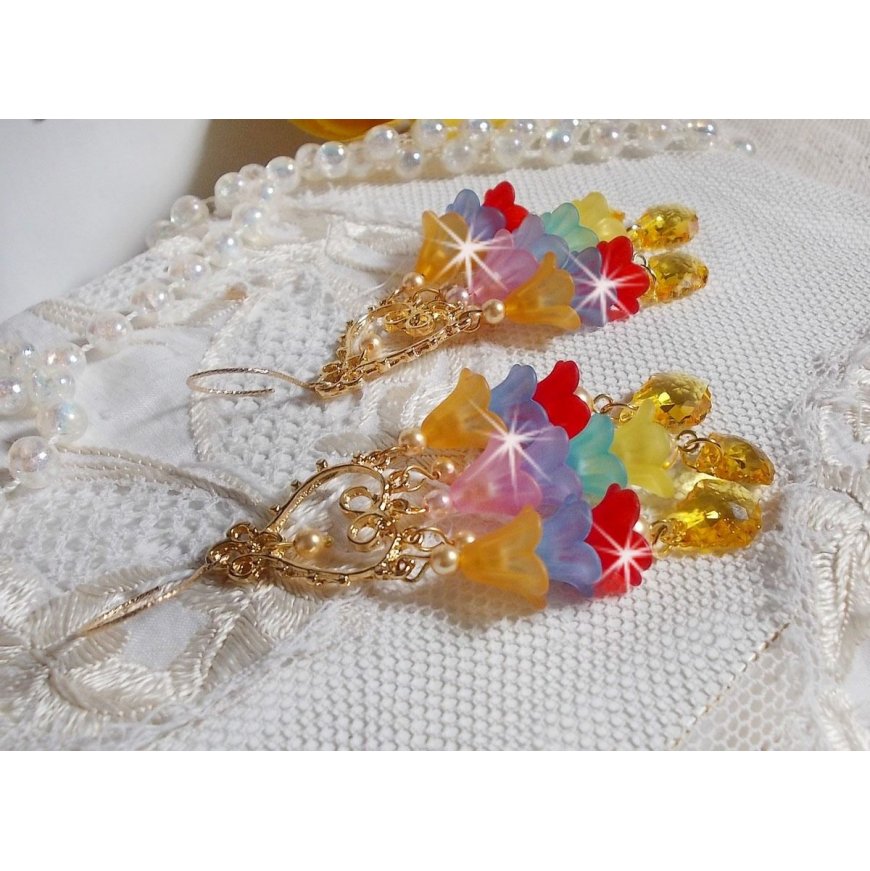 BO Garden Flowers con cristales de Swarovski y flores de Lucite de diferentes colores