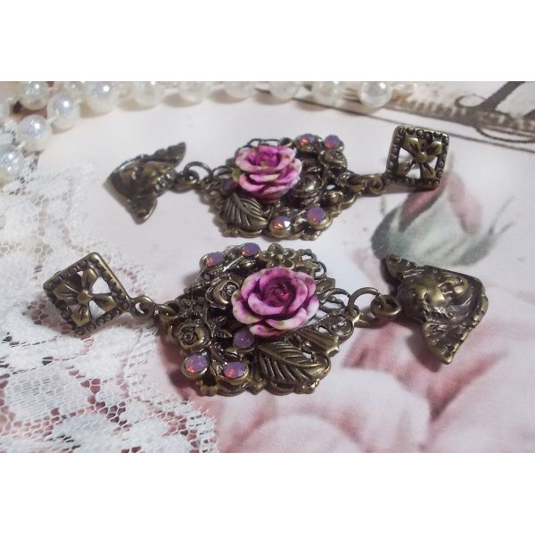 BO Secrets des Angelots creado con rosas de resina, colgantes Angelot, estampados y cristales