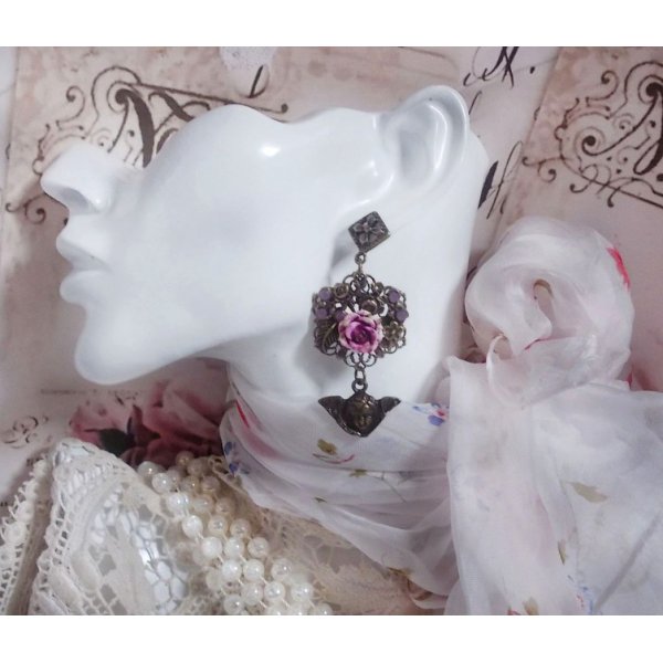 BO Secrets des Angelots creado con rosas de resina, colgantes Angelot, estampados y cristales