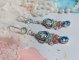 BO Caprice élégant avec cabochons verres, perles en verre, strass et perles cristal Swarovski