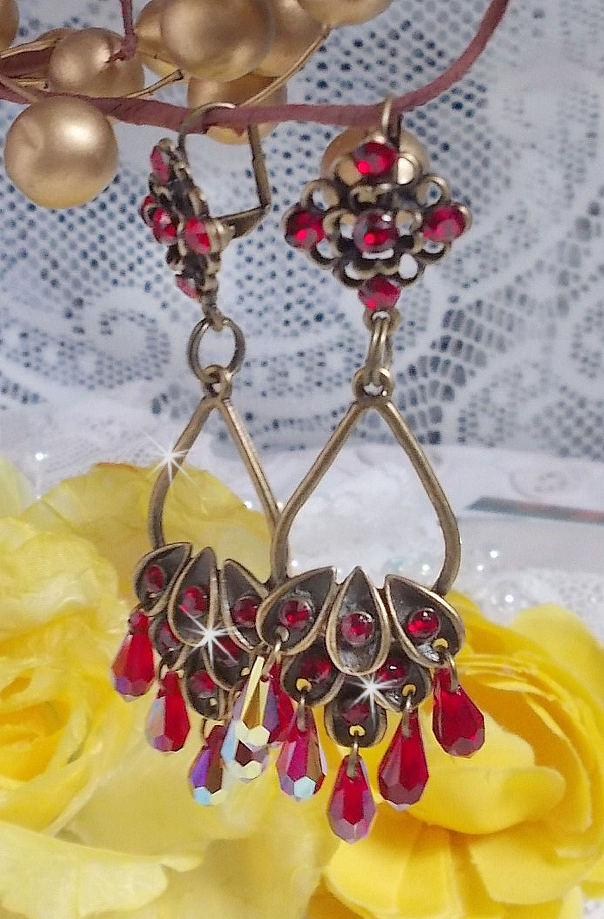 Colección BO Irresistible Ruby montada en portavelas con cristales de Swarovski