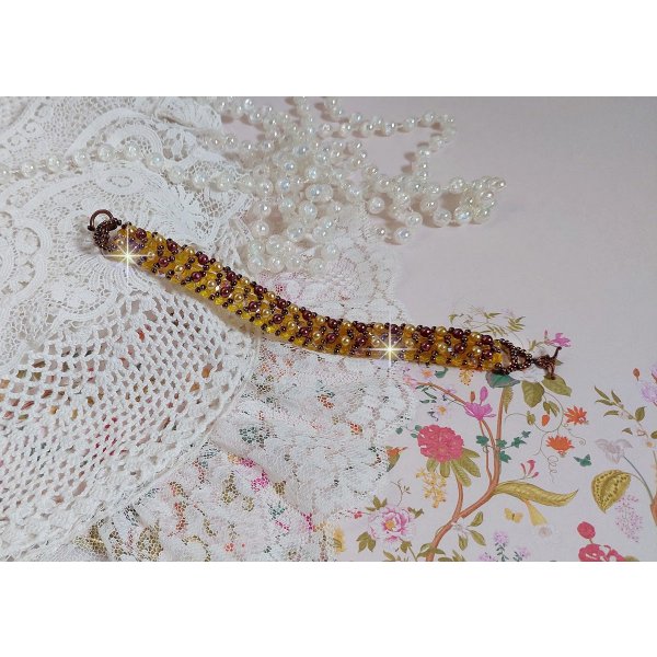 Pulsera de cuentas Soleil con cuentas de cristal y facetas