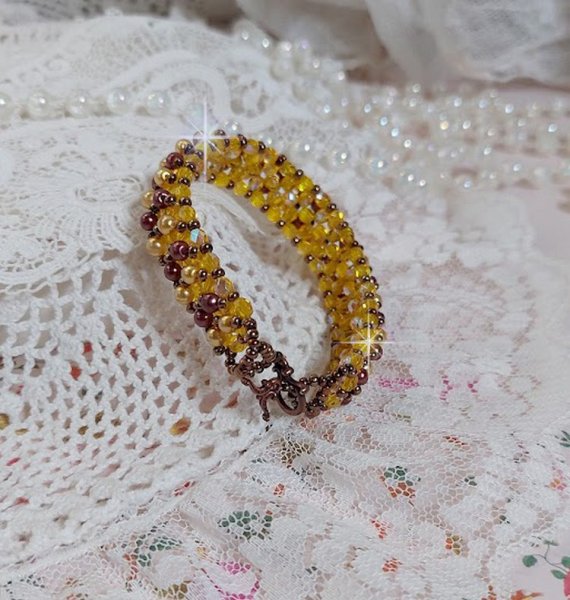 Pulsera de cuentas Soleil con cuentas de cristal y facetas