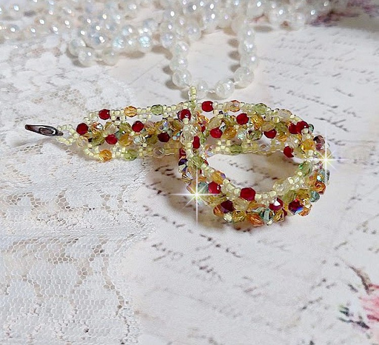 Pulsera provenzal con trompos y facetas de cristal Swarovski