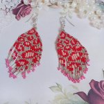 BO Imagine montées avec rocailles verres, tubes Argent 925 et crochets d’oreilles plaqué argent