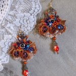 BO Chic Boho Ethnique Les Rêves d'Acapulco, cabochons brodées de différentes perles.