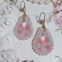 BO Florentine Lavande montées avec rocailles en verre, perles cristal Swarovski et crochets laiton