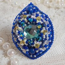 Anillo Blue Palace, un diseño auténtico con cuentas de rocalla azules y cristales de Swarovski