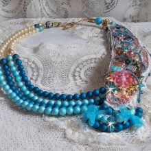 Collar Azul Eterno bordado con cristales de la Casa Swarovski 
