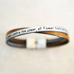 Pulsera twist dúo de cuero personalizable para hombre o mujer