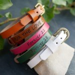 Pulsera de cuero grabada de una vuelta para personalizar mixta adulto niño