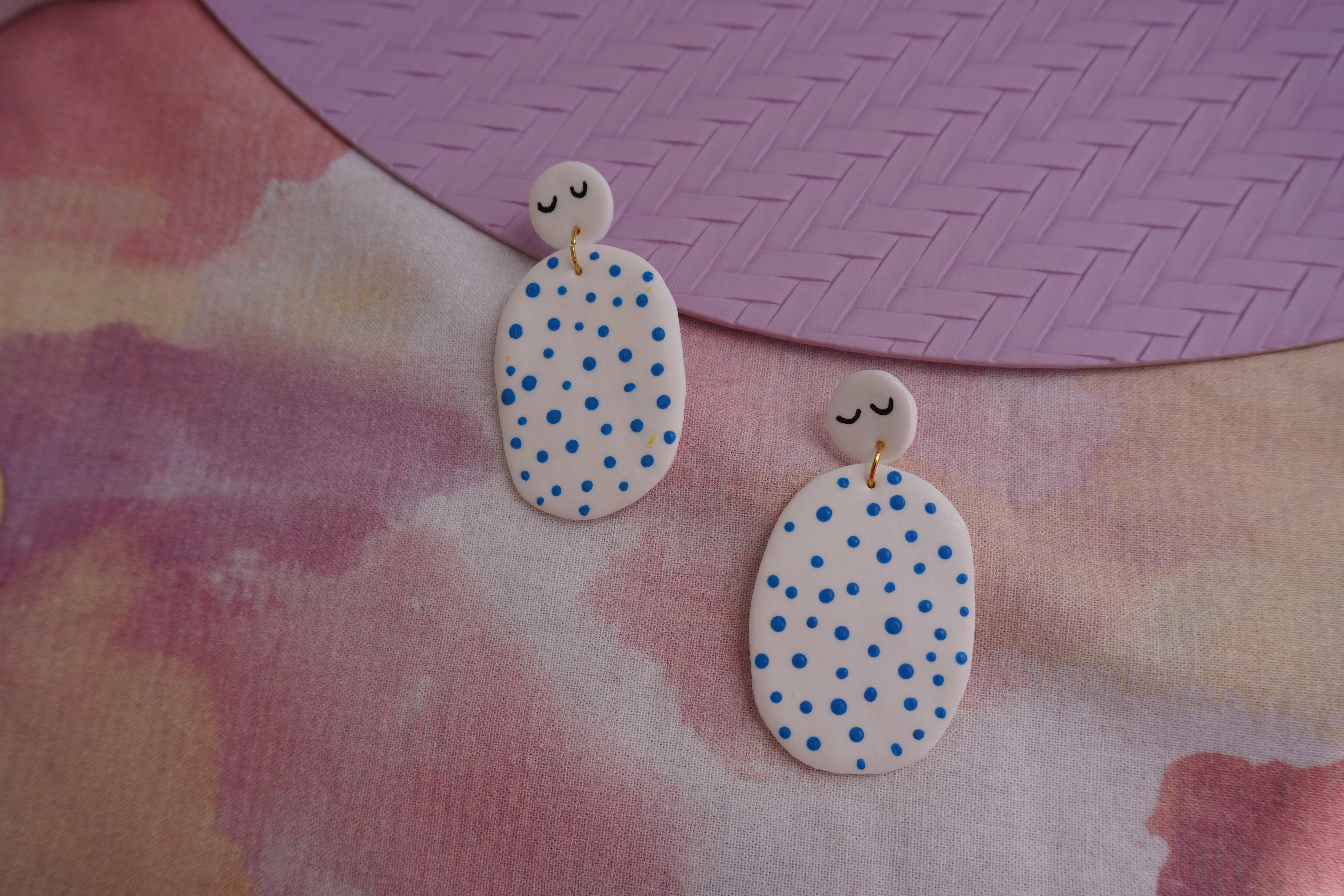 Boucles d'oreilles en argile polym&egrave;re Bourgeon