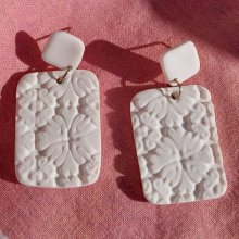 Boucles d'oreilles pendantes - Frisis Coton