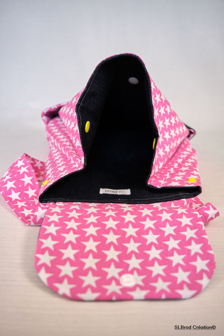 Mochila infantil bordada con unicornio y estrella fugaz