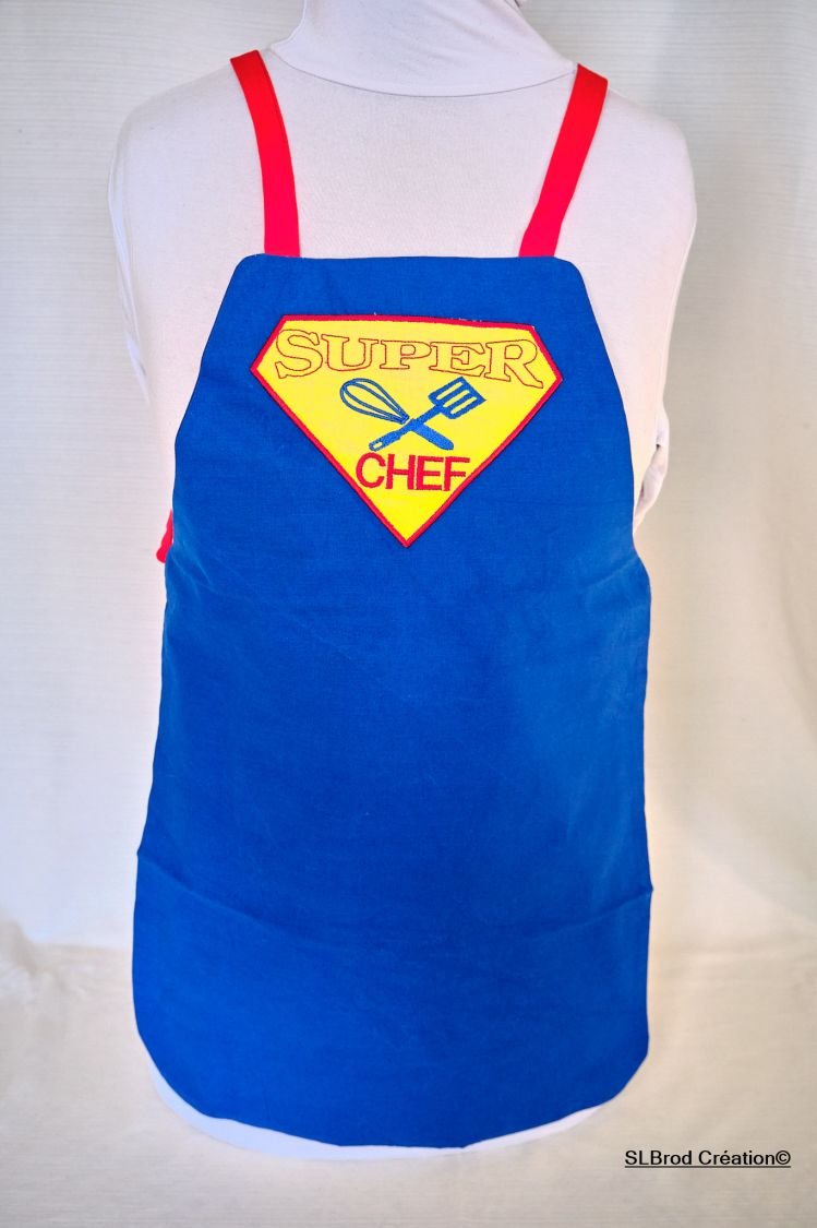 Delantal infantil bordado super chef