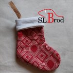 Petite chaussette de Noël Rouge à motif