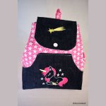 Mochila infantil bordada con unicornio y estrella fugaz