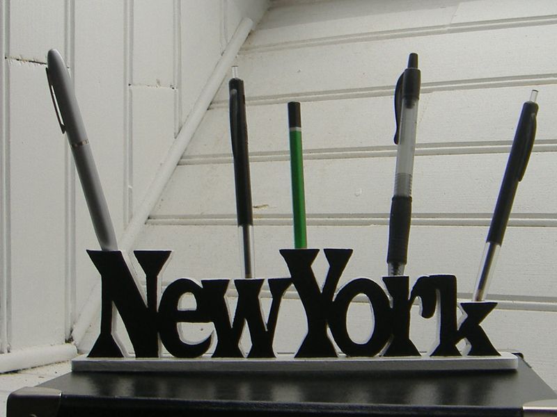 Porte Stylo original bois personnalisé "New-York"